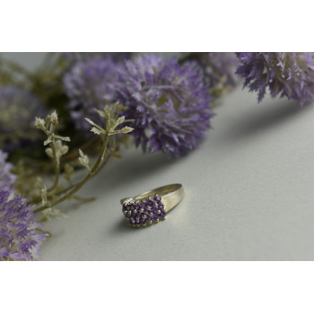 Sky Jewelry Серебряное кольцо 925 пробы с фиолетовым Турмалином