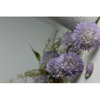 Sky Jewelry Серебряное кольцо 925 пробы с фиолетовым Турмалином