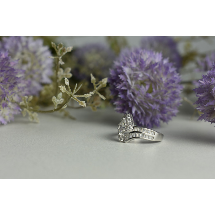 Sky Jewelry Серебряное кольцо 925 пробы с фианитами