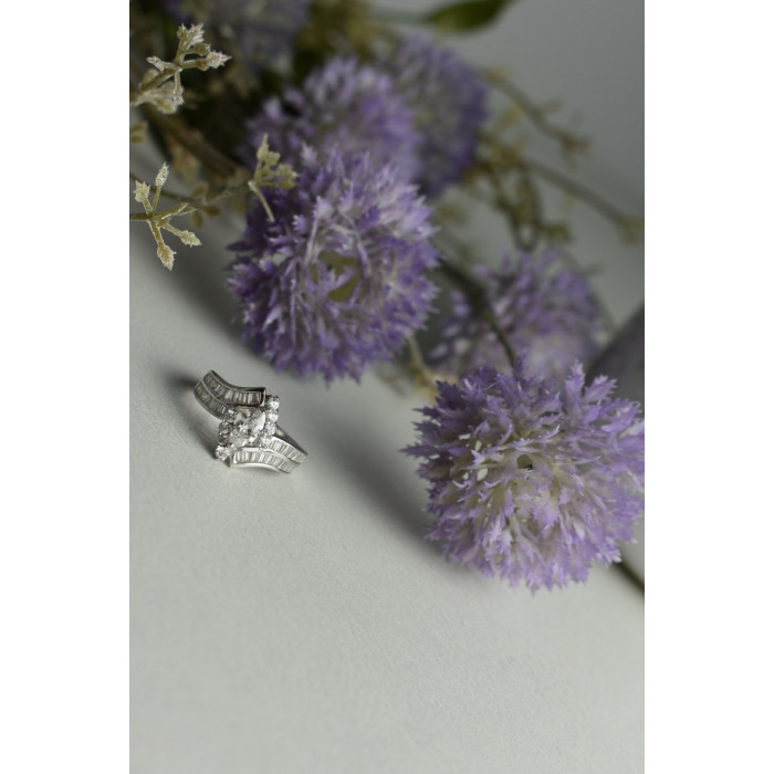 Sky Jewelry Серебряное кольцо 925 пробы с фианитами