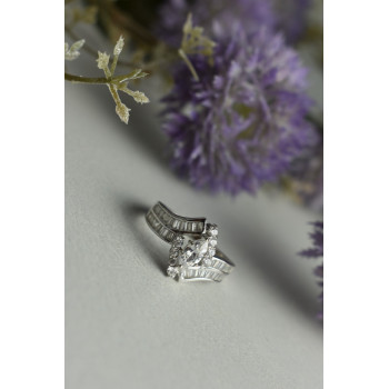 Sky Jewelry Серебряное кольцо 925 пробы с фианитами