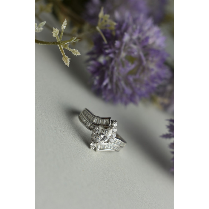 Sky Jewelry Серебряное кольцо 925 пробы с фианитами