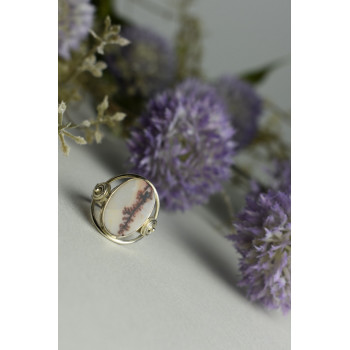 Sky Jewelry Винтажное серебряное кольцо с камнем Моховой Агат