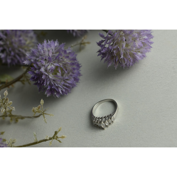 Sky Jewelry Серебряное кольцо 925 пробы с фианитами