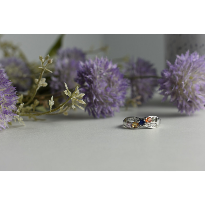 Sky Jewelry Серебряное кольцо 925 пробы с Натуральными камнями