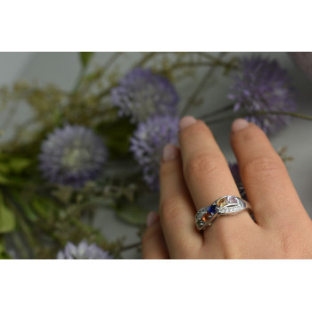 Sky Jewelry Серебряное кольцо 925 пробы с Натуральными камнями