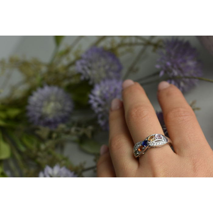 Sky Jewelry Серебряное кольцо 925 пробы с Натуральными камнями