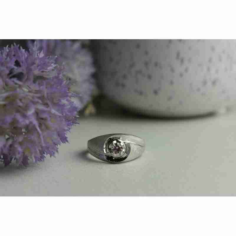 Sky Jewelry Серебряное кольцо *Унисекс* с бесцветным Кварцем