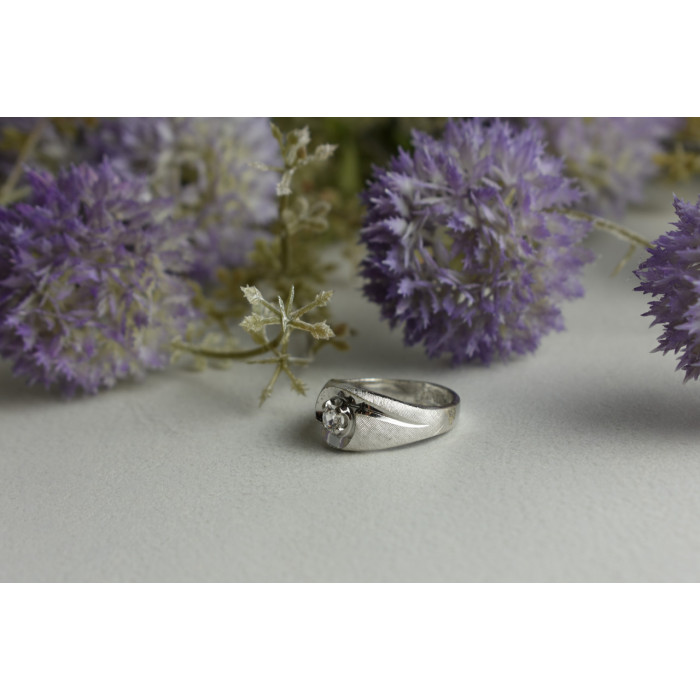 Sky Jewelry Серебряное кольцо *Унисекс* с бесцветным Кварцем