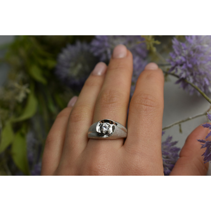 Sky Jewelry Серебряное кольцо *Унисекс* с бесцветным Кварцем