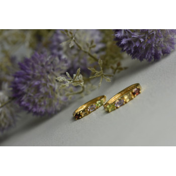 Sky Jewelry Серебряные серьги в позолоте 925 проба с Натуральными камнями