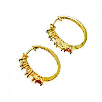 Sky Jewelry Серебряные серьги в позолоте 925 проба с Натуральными камнями