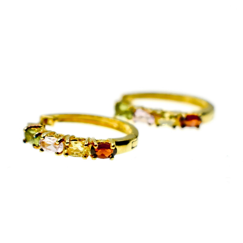 Sky Jewelry Серебряные серьги в позолоте 925 проба с Натуральными камнями