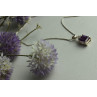 Sky Jewelry Серебряная цепочка с кулоном камни Фиолетовый Турмалин и Гошенит (берилл)