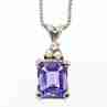 Sky Jewelry Серебряная цепочка с кулоном камни Фиолетовый Турмалин и Гошенит (берилл)
