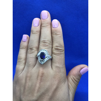 Sky Jewelry Серебряное кольцо с сапфиром