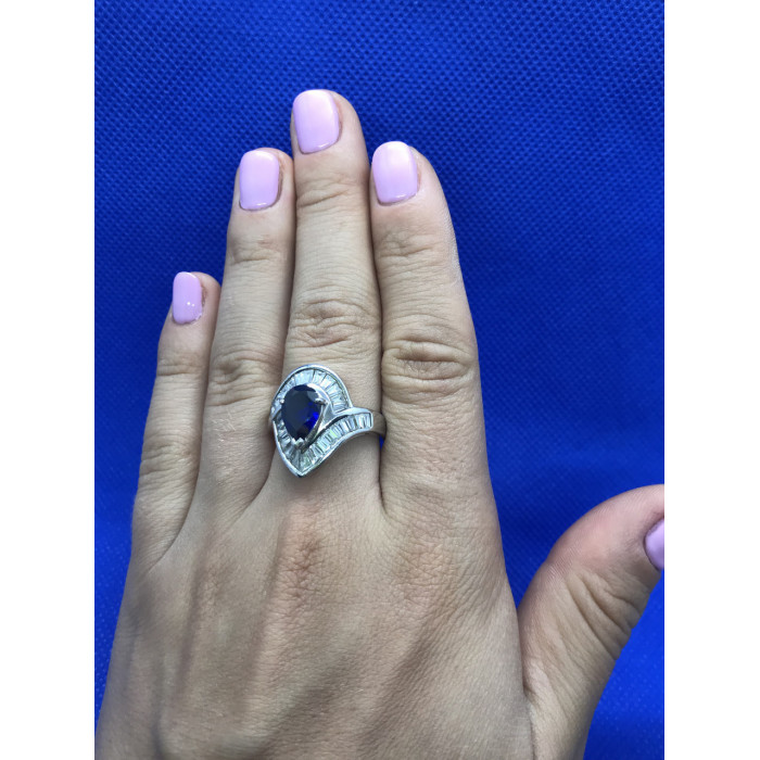 Sky Jewelry Серебряное кольцо с сапфиром