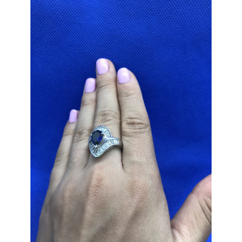 Sky Jewelry Серебряное кольцо с сапфиром
