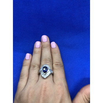 Sky Jewelry Серебряное кольцо с сапфиром