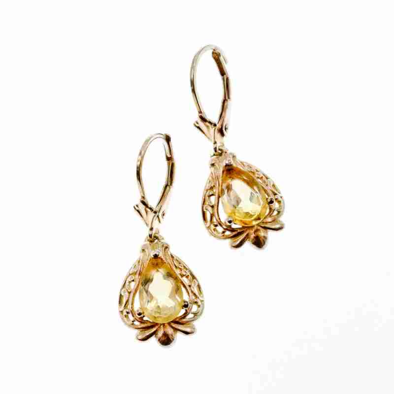 Sky Jewelry Серебряные серьги 925 пробы с Желтым Турмалином