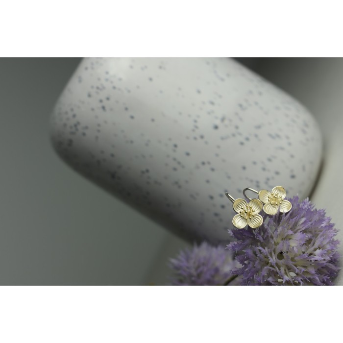 Sky Jewelry Серебряные серьги 925 пробы * Цветы