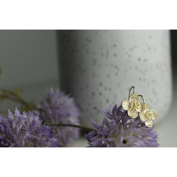 Sky Jewelry Серебряные серьги 925 пробы * Цветы