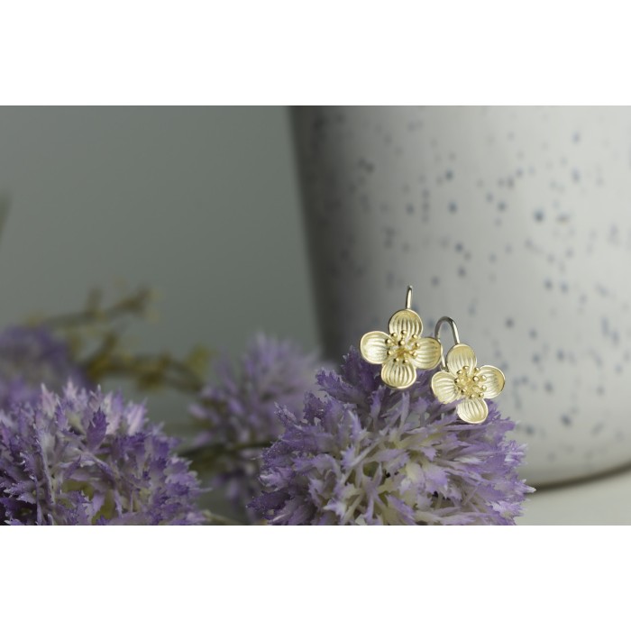 Sky Jewelry Серебряные серьги 925 пробы * Цветы