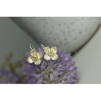 Sky Jewelry Серебряные серьги 925 пробы * Цветы