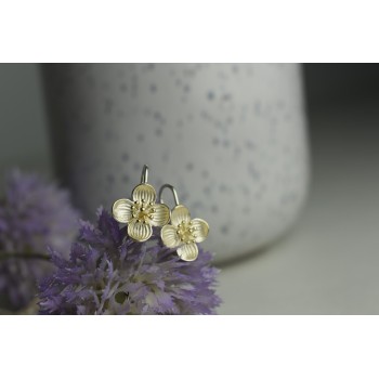 Sky Jewelry Серебряные серьги 925 пробы * Цветы