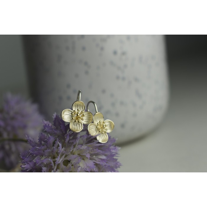 Sky Jewelry Серебряные серьги 925 пробы * Цветы
