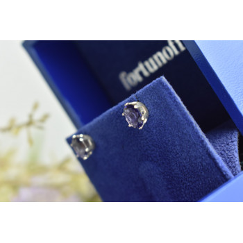 Sky Jewelry Серебряные серьги-гвоздики с Пурпурным Иолитом