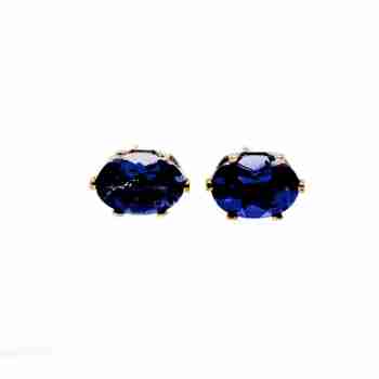 Sky Jewelry Серебряные серьги-гвоздики с Пурпурным Иолитом