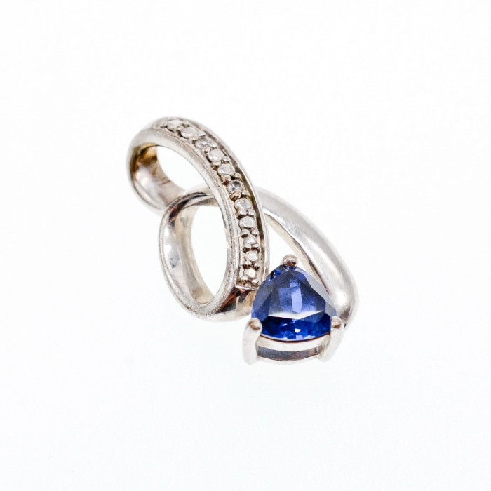 Sky Jewelry Серебряный кулон 925 пробы с камнем London Blue Topaz (Лондон Топаз)