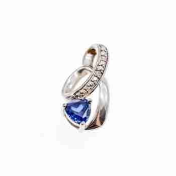 Sky Jewelry Серебряный кулон 925 пробы с камнем London Blue Topaz (Лондон Топаз)