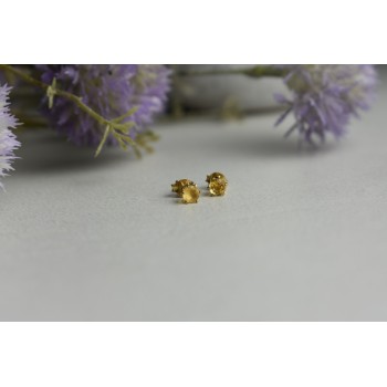 Sky Jewelry Серебряные серьги-гвоздики с Цитрином