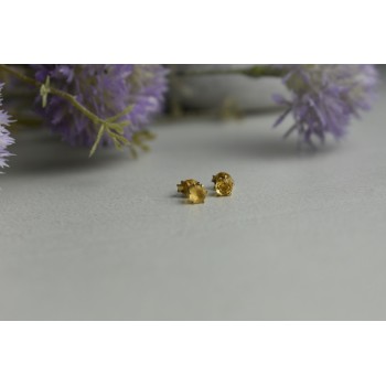 Sky Jewelry Серебряные серьги-гвоздики с Цитрином