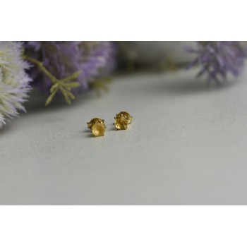 Sky Jewelry Серебряные серьги-гвоздики с Цитрином