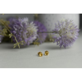 Sky Jewelry Серебряные серьги-гвоздики с Цитрином