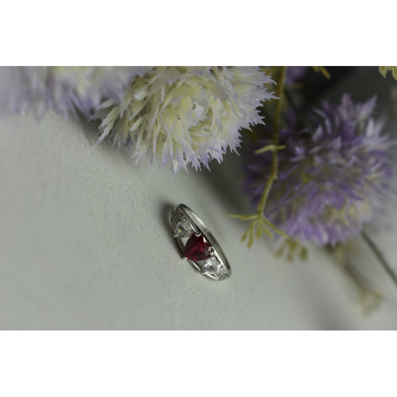 Sky Jewelry Серебряное кольцо с Розовым И Белым Топазом