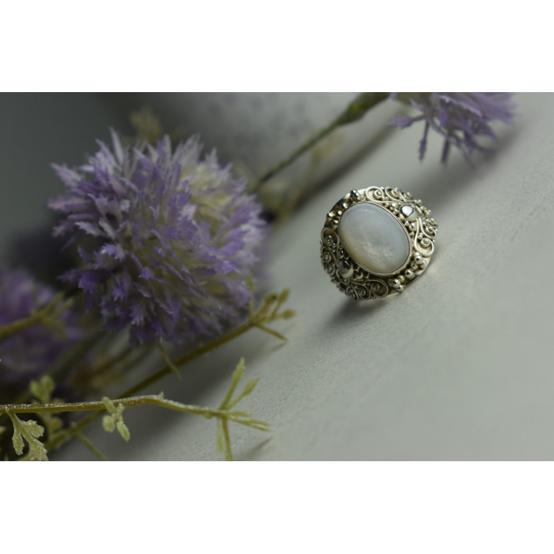 Sky Jewelry Серебряное кольцо с Перламутром 925 проба