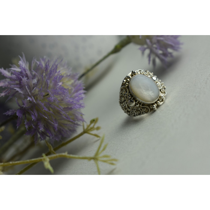 Sky Jewelry Серебряное кольцо с Перламутром 925 проба