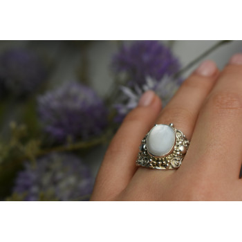 Sky Jewelry Серебряное кольцо с Перламутром 925 проба