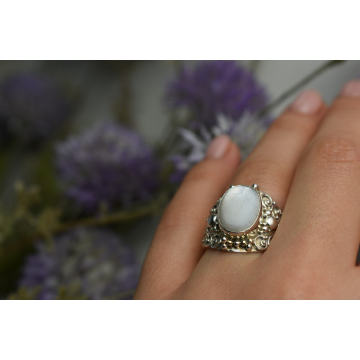 Sky Jewelry Серебряное кольцо с Перламутром 925 проба