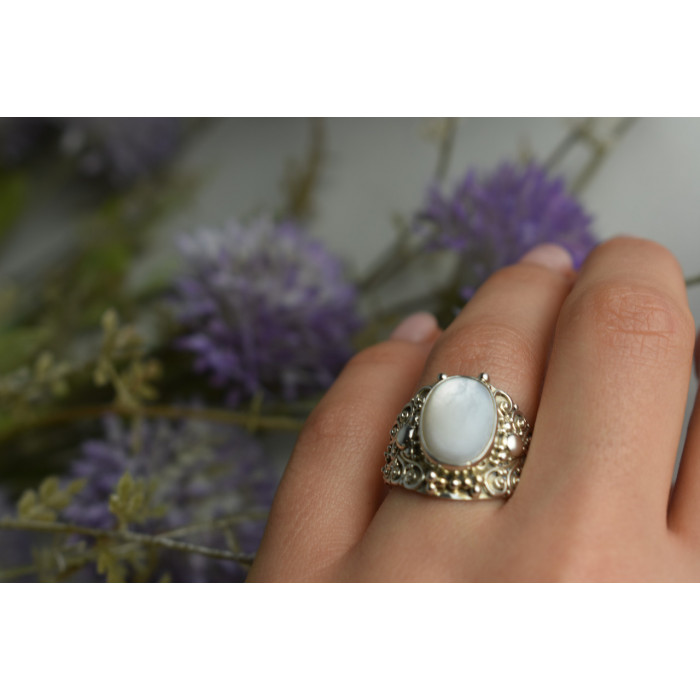 Sky Jewelry Серебряное кольцо с Перламутром 925 проба