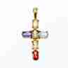 Sky Jewelry Серебряный крестик в позолоте с натуральными камнями