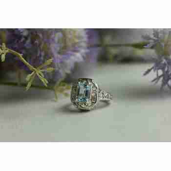 Sky Jewelry Серебряное кольцо 925 пробы с Голубой Шпинелью