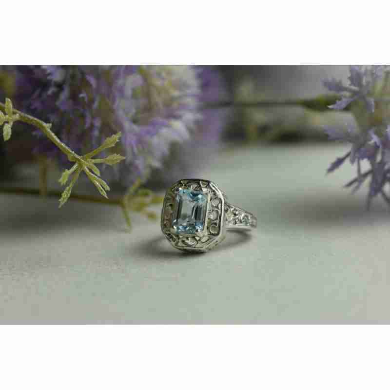 Sky Jewelry Серебряное кольцо 925 пробы с Голубой Шпинелью