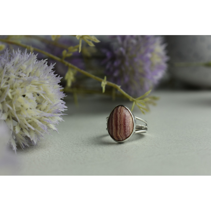 Sky Jewelry Кольцо из серебра с природным родохрозитом