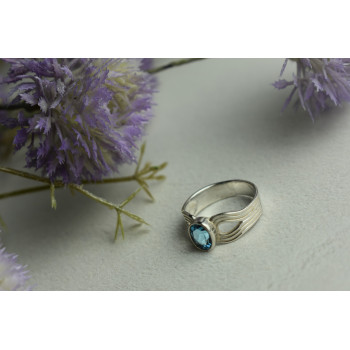 Sky Jewelry Серебряное кольцо 925 пробы с Ярко-Синей Шпинелью