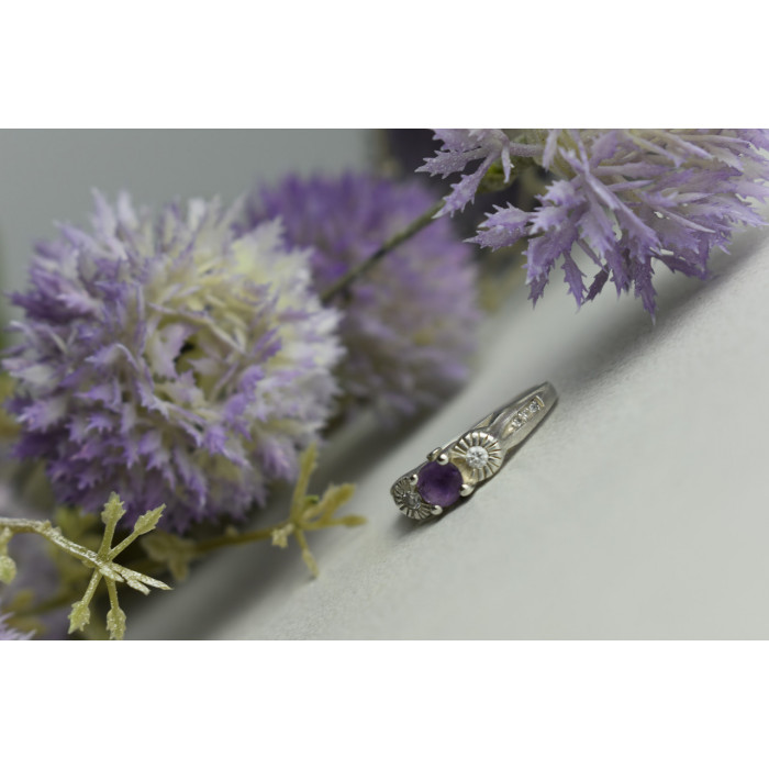 Sky Jewelry Серебряное кольцо 925 пробы С Турмалином и фианитами